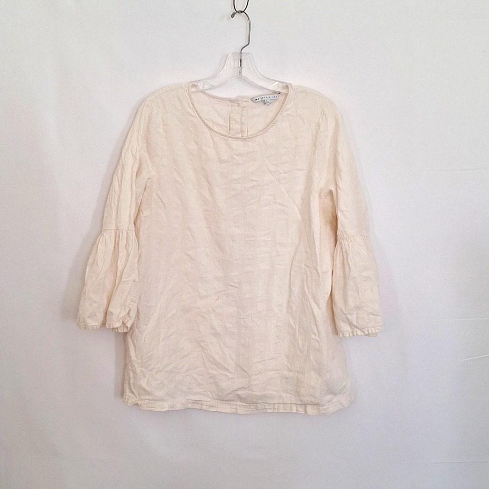 The Nines By HATCH Maternity Blouse Top Off White XXL Button up back Detail